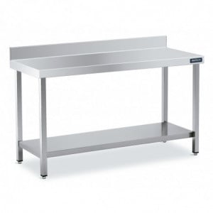 Table Inox avec Dosseret 600x500 avec Etagère Distform - 1