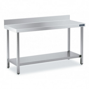 Table Inox avec Dosseret 1200x500 avec Etagère Distform - 1