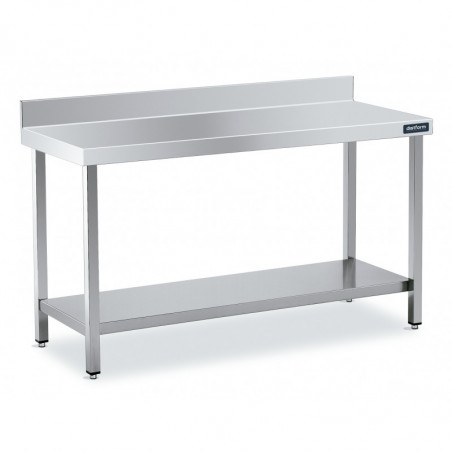 Table Inox avec Dosseret 1400x500 avec Etagère Distform - 1