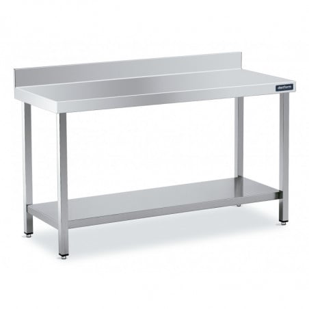 Table Inox avec Dosseret 2200x600 avec Etagère Distform - 1