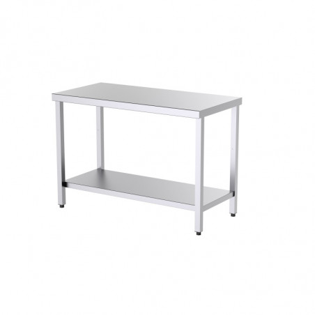 Table Inox Basse avec Etagère - L 600 x P 600 mm - ECO Distform - 1