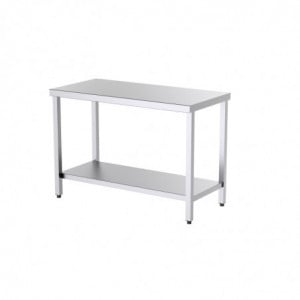 Table Inox Basse avec Etagère - L 800 x P 600 mm - ECO Distform - 1