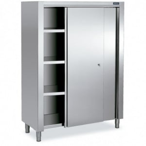 Armoire Inox Haute - 2 Portes Coulissantes 1400x600x1900 Distform - 1