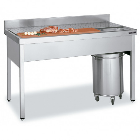 Table de Découpe en Inox pour Viandes et Poissons - L 1400 x P 700 mm Distform - 1