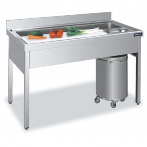 Table de Découpe en Inox pour Légumes - L 1400 x P 700 mm Distform - 1