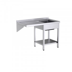 Plonge 1 Bac avec Etagère et Passage pour Lave-Vaisselle à Gauche - L 1200 x P 700 mm - ECO Distform - 1