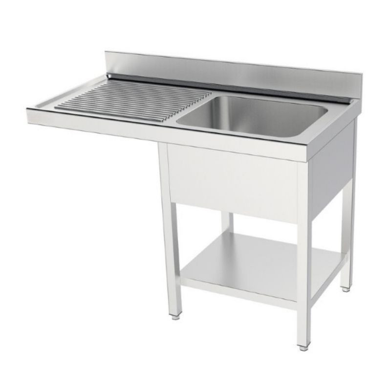 Plonge inox prof. 600 mm – bac gauche