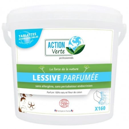 Tablettes de Lessive - Parfum Fleur de Coton - Lot de 160 Action Verte - 1