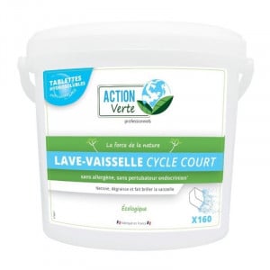 Tablettes pour Lave-Vaisselle Cycle Court - 160 Pastilles de 15 g Action Verte - 1