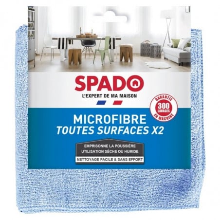 Microfibre Toutes Surfaces - 380 x 380 mm - Lot de 2 SPADO - 1
