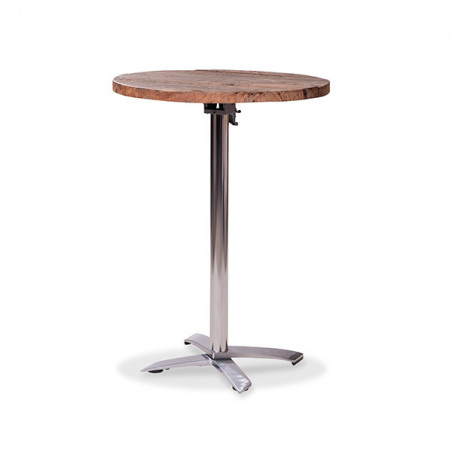 Table Haute X Cross en Aluminium avec Plateau Old-Dutch - Ø 70 cm VEBA - 1 Table Haute X Cross en Aluminium avec Plateau Old-Dutch - Ø 70 cm VEBA - 1