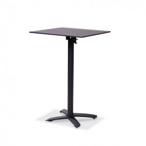 Table Haute X Cross Noir avec Plateau HPL - 70 x 70 cm VEBA - 1