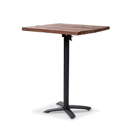 Table Haute X Cross Noir avec Plateau Old-Dutch - 80 x 80 cm VEBA - 1 Table Haute X Cross Noir avec Plateau Old-Dutch - 80 x 80 cm VEBA - 1