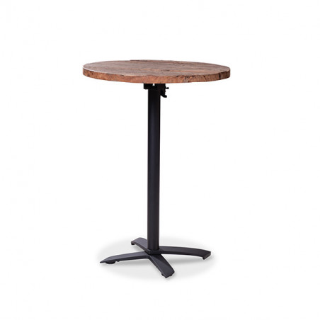 Table Haute X Cross Noir avec Plateau Old-Dutch - Ø 70 cm VEBA - 1 Table Haute X Cross Noir avec Plateau Old-Dutch - Ø 70 cm VEBA - 1