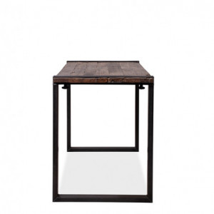 Table Haute avec Plateau Bois de Grange et Pieds en U - L 1200 x P 800 mm VEBA - 2