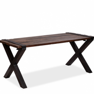 Table avec Plateau Bois de Grange et Pieds en X - L 2200 x P 800 mm VEBA - 1
