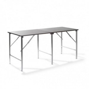 Table De Travail Pliable En Acier Inoxydable - 200X80X90 Cm VEBA - 1