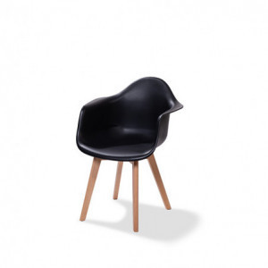 Chaise Empilable Keeve avec Accoudoirs - Noire VEBA - 1
