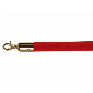 Corde Velours Rouge avec Accroche Laiton - 157 cm VEBA - 1