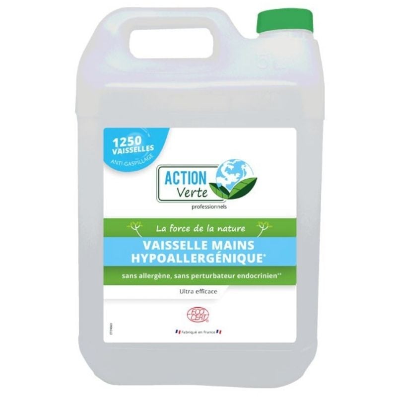 Liquide Vaisselle Classique Hypoallergénique - 5 L - Action Verte -  Fourniresto