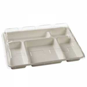 Plateau 5 Compartiments en Pulpe - 300 x 240 mm - Lot de 50 FourniResto - 2
