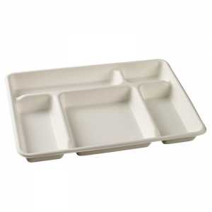 Plateau 5 Compartiments en Pulpe - 300 x 240 mm - Lot de 50 FourniResto - 3