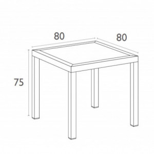 Table Arctic - 80 x 80 cm - Blanc Garbar - 2