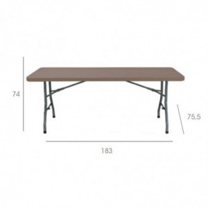 Table Pliante Chopin - 180 x 75 cm - Chocolat Garbar - 4