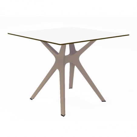 Table Blanche à Pied Sable - 90 x 90 cm Resol - 1