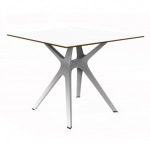Table Blanche à Pied Blanc - 90 x 90 cm Resol - 1