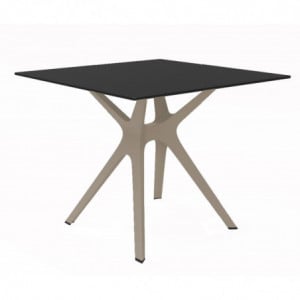 Table Noire à Pied Sable - 90 x 90 cm Resol - 1