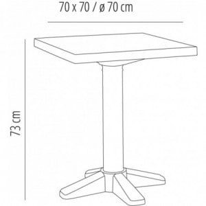 Table Esculapi - 70 x 70 cm - Anthracite Garbar - 2