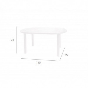 Table Gala - 140 x 90 cm - Blanc - Lot de 4 Garbar - 2