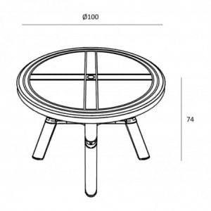 Table Jazmin - Ø 100 cm - Anthracite Garbar - 2