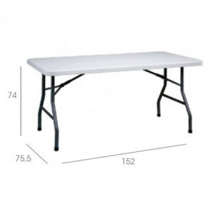 Table Pliante Mahler - 152 x 76 cm - Blanc Garbar - 2