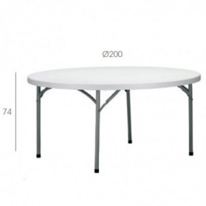 Table Pliante Mozart - Ø 160 cm - Blanc Garbar - 4