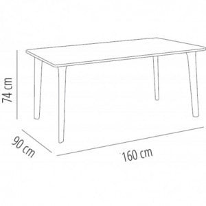 Table New Dessa - 160 x 90 cm - Blanc Resol - 2
