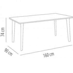 Table New Dessa - 160 x 90 cm - Gris Foncé Resol - 2