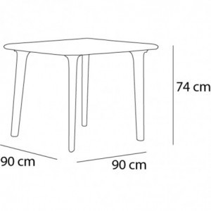Table New Dessa - 90 x 90 cm - Blanc Resol - 2