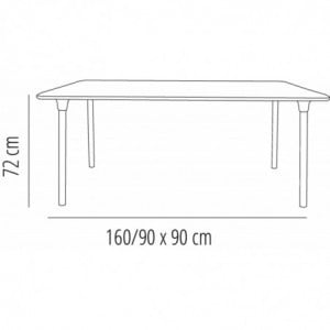 Table New Flash - 160 x 90 cm - Gris Foncé Resol - 2