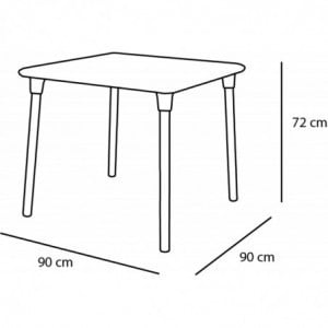 Table New Flash - 90 x 90 cm - Blanche Resol - 2