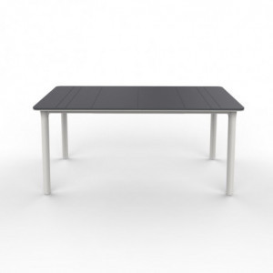 Table Noa Gris Foncé à Pieds Blancs - 160 x 90 cm Resol - 1