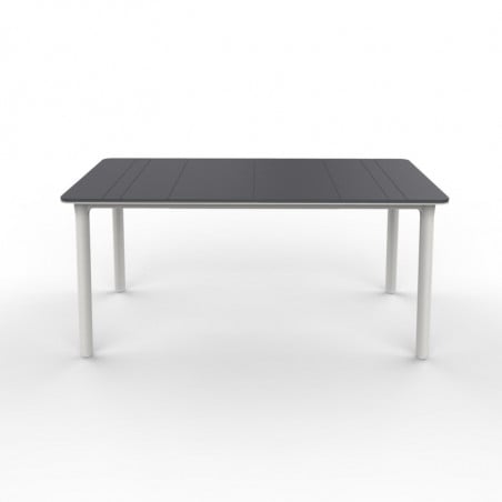 Table Noa Gris Foncé à Pieds Blancs - 160 x 90 cm Resol - 1