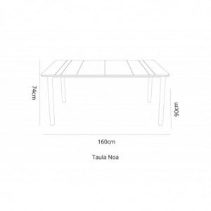 Table Noa Gris Foncé à Pieds Blancs - 160 x 90 cm Resol - 2