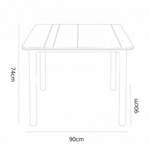 Table Noa Sable à Pieds Blancs - 90 x 90 cm Resol - 2
