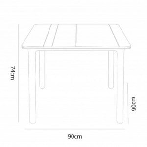 Table Noa Blanche à Pieds Blancs - 90 x 90 cm Garbar - 2
