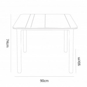 Table Noa Chocolat à Pieds Blancs - 90 x 90 cm Resol - 2