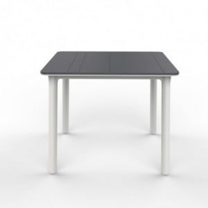 Table Noa Gris Foncé à Pieds Blancs - 90 x 90 cm Resol - 1