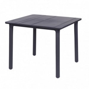 Table Noa Gris Foncé à Pieds Gris Foncé - 90 x 90 cm Garbar - 1