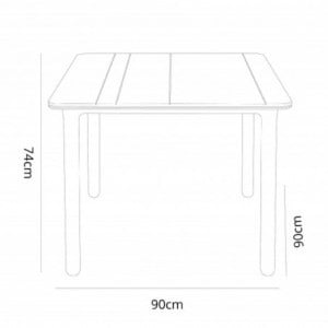 Table Noa Gris Foncé à Pieds Gris Foncé - 90 x 90 cm Garbar - 2